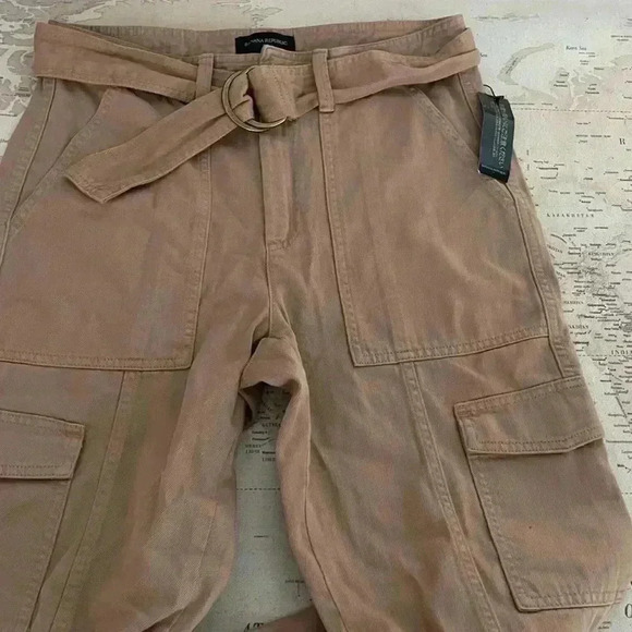 🆕Banana Republic Size 4T High Rise Denim Cargo Pants Slim Fit Cropped Ankle Fit - Picture 5 of 11